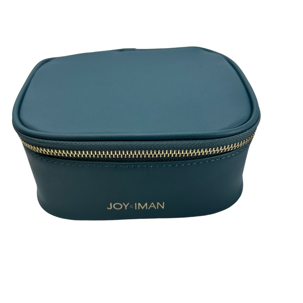 JOY & IMAN 2-piece Tassel‎ Chic Leather Travel Pouches Teal